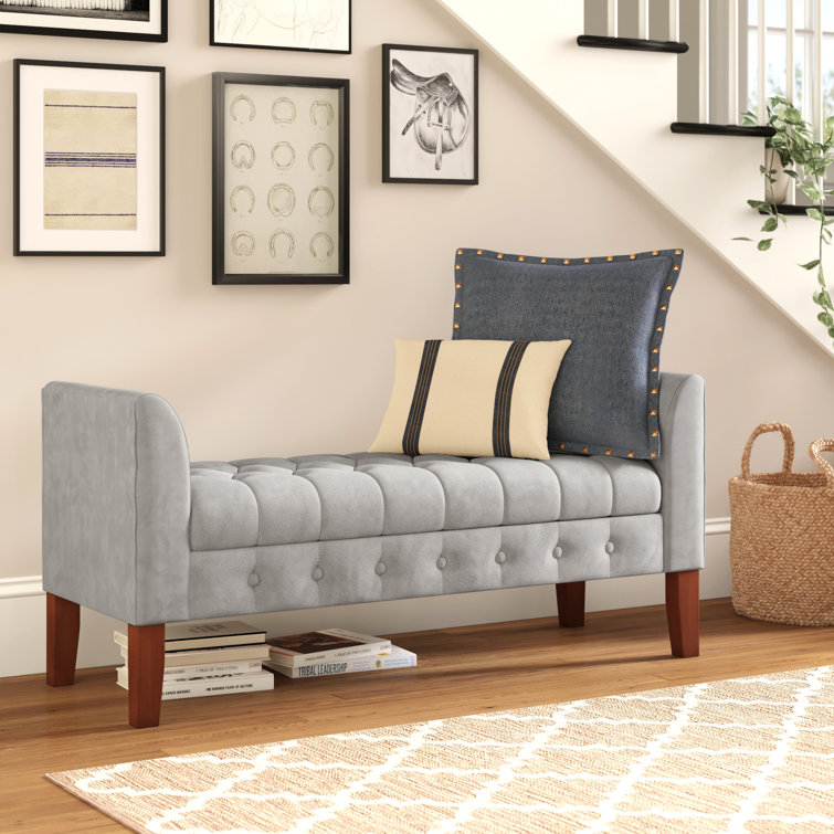 Three Posts Wilford Upholstered Flip Top Storage Bench & Reviews